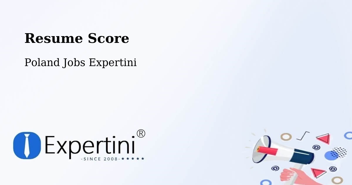 Resume Score & Job Description Match Tool – Malanów - Poland Jobs Expertini